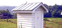 outhouse toilet installed in farm area