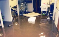 basement flooded with water