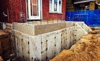 home foundation before waterproofing work