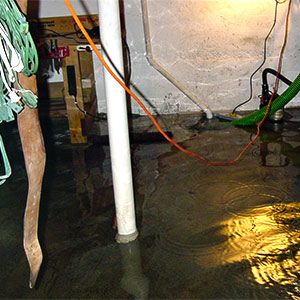 water damage present after a flood in the basement of a toronto home