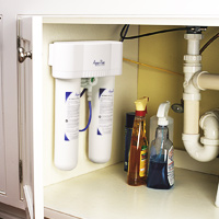 under sink water filter in the kitchen of a home in Toronto