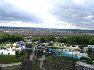 a view of vaughan, ontario, ontario place is clearly visible