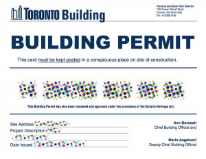 copy of a toronto building permit